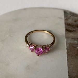 Real gold pink sapphire.